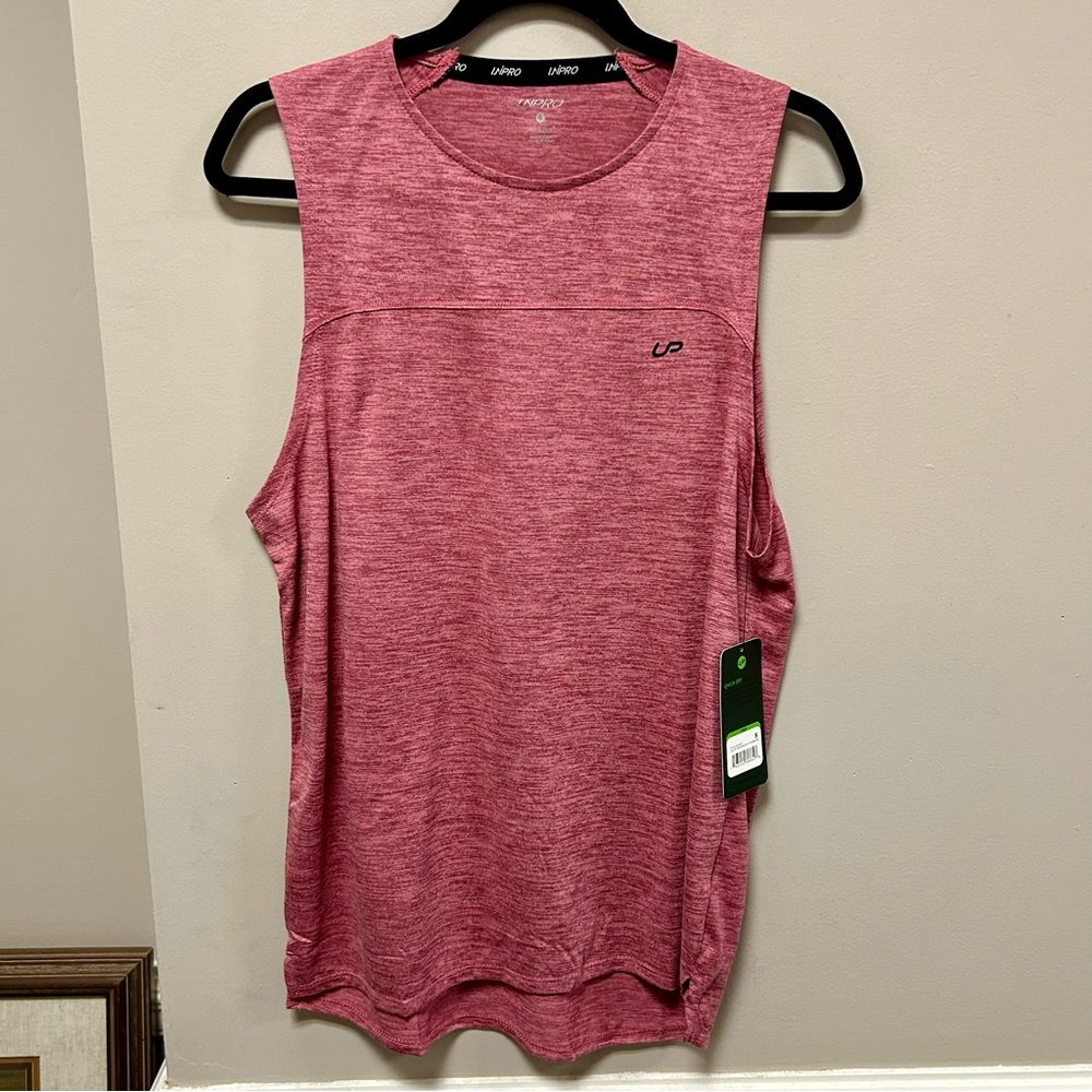Unipro Sz S Dark Pink Heather Workout Tank Top Quick Dry NWT